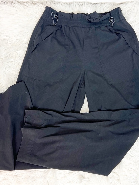 Athleta Pants - ATHLETA BLACK ELASTIC WAIST WITH CINCH DRAWSTRINGS WIDE LEG PANTS WOMENS 8